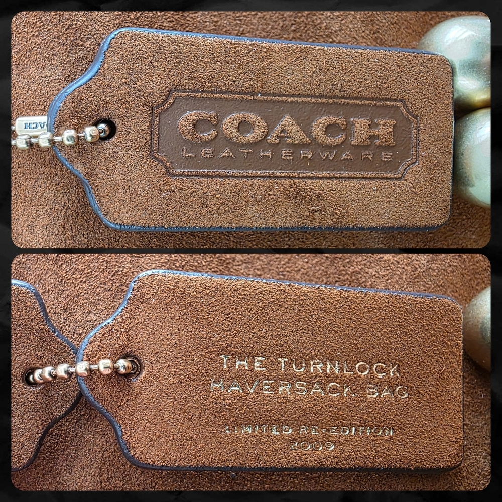 Coach CDZ13 Turnlock Haversack Brown Suede Brass Shoulder Bag NWT - Picture 4 of 16